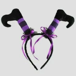 Unbranded Halloween Costumes Black & Purple Witch Legs Headband Halloween Costume Accessory