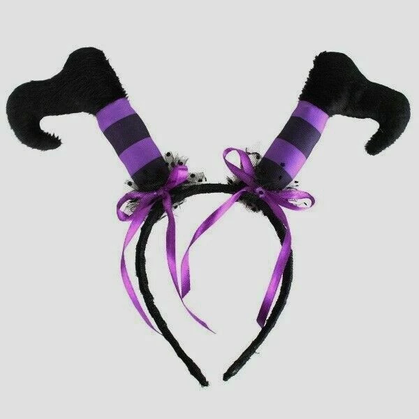 Unbranded Halloween Costumes Black & Purple Witch Legs Headband Halloween Costume Accessory 1 Unbranded Halloween Costumes Black & Purple Witch Legs Headband Halloween Costume Accessory