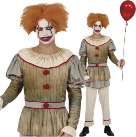 Sweidas Pennywise IT Vintage Clown Halloween Mens Costume 1 Sweidas Pennywise IT Vintage Clown Halloween Mens Costume