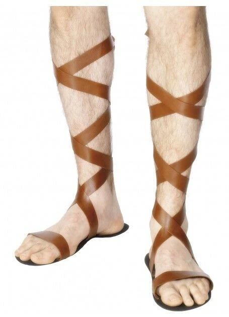 Smiffys Gladiator Spartan Greek Roman Sandals Egyptian Mens Costume Shoes 1 Smiffys Gladiator Spartan Greek Roman Sandals Egyptian Mens Costume Shoes