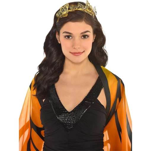 Balloon Agencies Costume Accessories Golden Butterfly Queen Wood Land Fairy Headband Ladies Costume Accessory