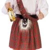 Morris Costumes Scottish Highlander Tartan Halloween Fancy Dress Adult Mens Costume Outfit