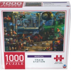 Kmart Home & Garden Art Gallery Magic Train Station 1000 Piece Jigsaw Puzzle Adult Kids 12 Year Plus
