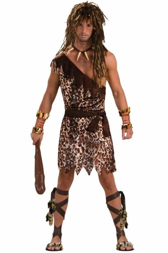 Rubies/Forum/Smiffys Costumes Caveman Leopard Print Club Sandals Wig Mens Costume 3 Rubies/Forum/Smiffys Costumes Caveman Leopard Print Club Sandals Wig Mens Costume