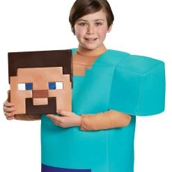 Morris Costumes Boys Steve Classic Deluxe Prestige Kids Costume Minecraft