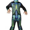 Rubie's Glow In The Dark Neon Skeleton Skull Bones Boys Halloween Scary Costume