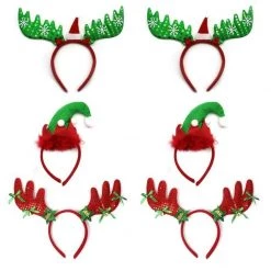 Unbranded 6pk Christmas Headband Photo Prop Kit Reindeer Elf Costume Accessory Christmas Costume Accessories