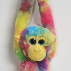 Unbranded 100cm Hanging Rainbow Monkey Plush Toy Piggie Back Rides On Your Back Or Waist Home & Garden