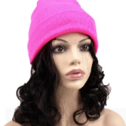 JD Fluro Neon Hi Vis Beanie Hats 80s Costume Accessory Winter Knitted Hat Costume Accessories