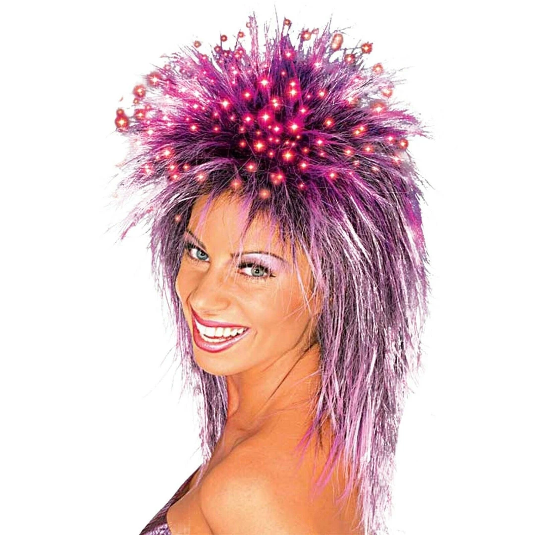 Morris Wigs Purple Fiber-Optic Party Ladies Costume Wig 1 Morris Wigs Purple Fiber-Optic Party Ladies Costume Wig