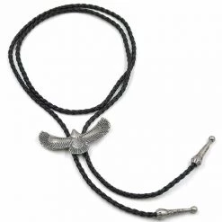 AliExpress Eagle Leather Bolo Tie Necktie Rodeo Western Cowboy Necklace Bronze Or Silver Costume Accessories