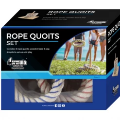 ABT Formular Sports 6 Quoits Set Rope Ring Toss / Wooden Base Kids Toys Sports Fun Home & Garden