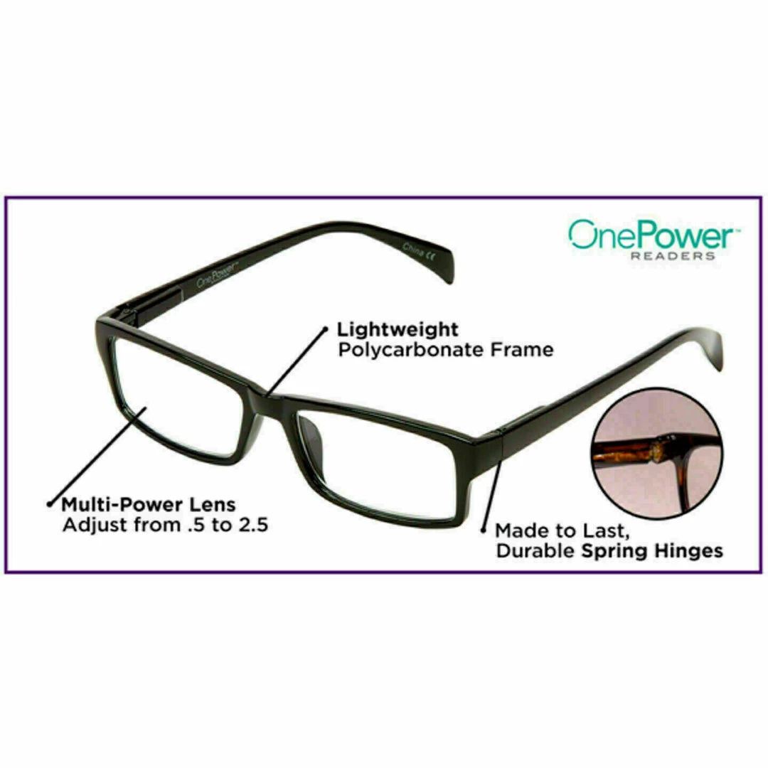 ONE POWER READERS Reading Glasses 1.0 - 2.5 One Pair All Strengths 8 ONE POWER READERS Reading Glasses 1.0 - 2.5 One Pair All Strengths