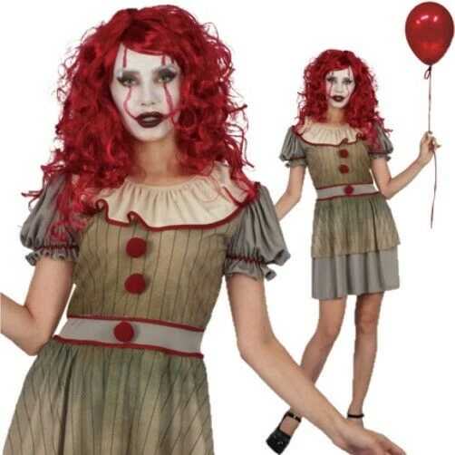 Sweidas Pennywise IT Vintage Clown Halloween Ladies Costume Halloween Costumes 1 Sweidas Pennywise IT Vintage Clown Halloween Ladies Costume Halloween Costumes