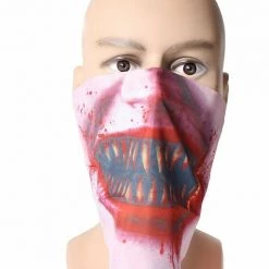 JD Party Horror Gory Fangs Teeth Mouth Bandana Neck Scarf Cycling Motorbike Costume Accessory