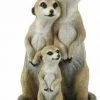 MAL 35cm Standing Meerkat Family Ornament Home Decor Home & Garden