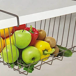 ALDI Hanging Under Shelf Basket Storage Rack For Kitchen Pantry Bathroom Cupboard GRY
