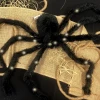 Sweidas Halloween Props/Decoration 70cm With Dozens Of LED Lights Large Black Spider Halloween Decoratiopn Prop