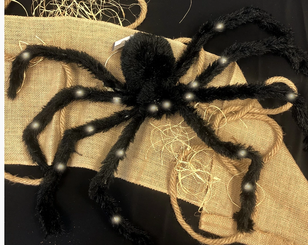 Sweidas Halloween Props/Decoration 70cm With Dozens Of LED Lights Large Black Spider Halloween Decoratiopn Prop 1 Sweidas Halloween Props/Decoration 70cm With Dozens Of LED Lights Large Black Spider Halloween Decoratiopn Prop