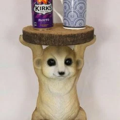 MAL Home & Garden Meerkat Side Table 35cm Ornament Home Decor