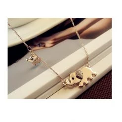 AliExpress Fashion Jewelry Elephant Family Charming Crystal Chain Ladies Necklace