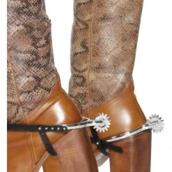 Sweidas Costume Accessories Wild West Silver Cowboy Spurs Costume Accessory For Shoes Boots