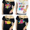 JD Party Costumes Book Week Sexy Women I Love The 80's Top T-Shirt 1980s Adult Fancy Dress Costume