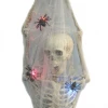 Morris Light Up LED Skeleton & Spiders In A Cocoon Halloween Decoration Prop 105cm
