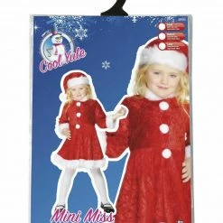 Smiffys Mini Miss Santa Claus Girls Christmas Xmas Fancy Dress Kids Girls Costume Outfit