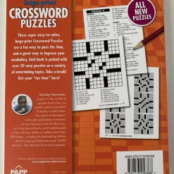 BW Large Print Crossword Puzzles Book 54 Puzzles To Solve Fun Games