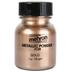Tomfoolery Costume Accessories Mehron Metallic Powder & Mixing Liquid Face Body Paint Make Up GOLD SILVER
