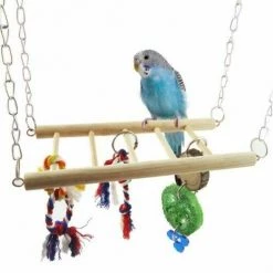 Unbranded Bird Cage Ladder With Chain Bridge Climbing Bird Swing Play Set Budgie Parrot Co