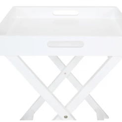 Kmart Portable Table Side Tray Folding White Square Wooden Bedside Coffee Table Tray Home & Garden