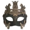Tomfoolery Costume Accessories Cavalli Centurion Black And Bronze Costume Masquerade Eye Mask