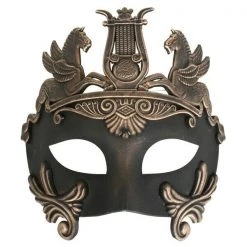 Tomfoolery Costume Accessories Cavalli Centurion Black And Bronze Costume Masquerade Eye Mask