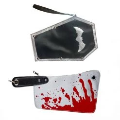 Sweidas Halloween Costumes Bloody Cleaver Purse Coffin Handbag Halloween Costume Accessory