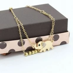 AliExpress Fashion Jewelry Gold Elephant Beach Rhinestone Chain Anklet