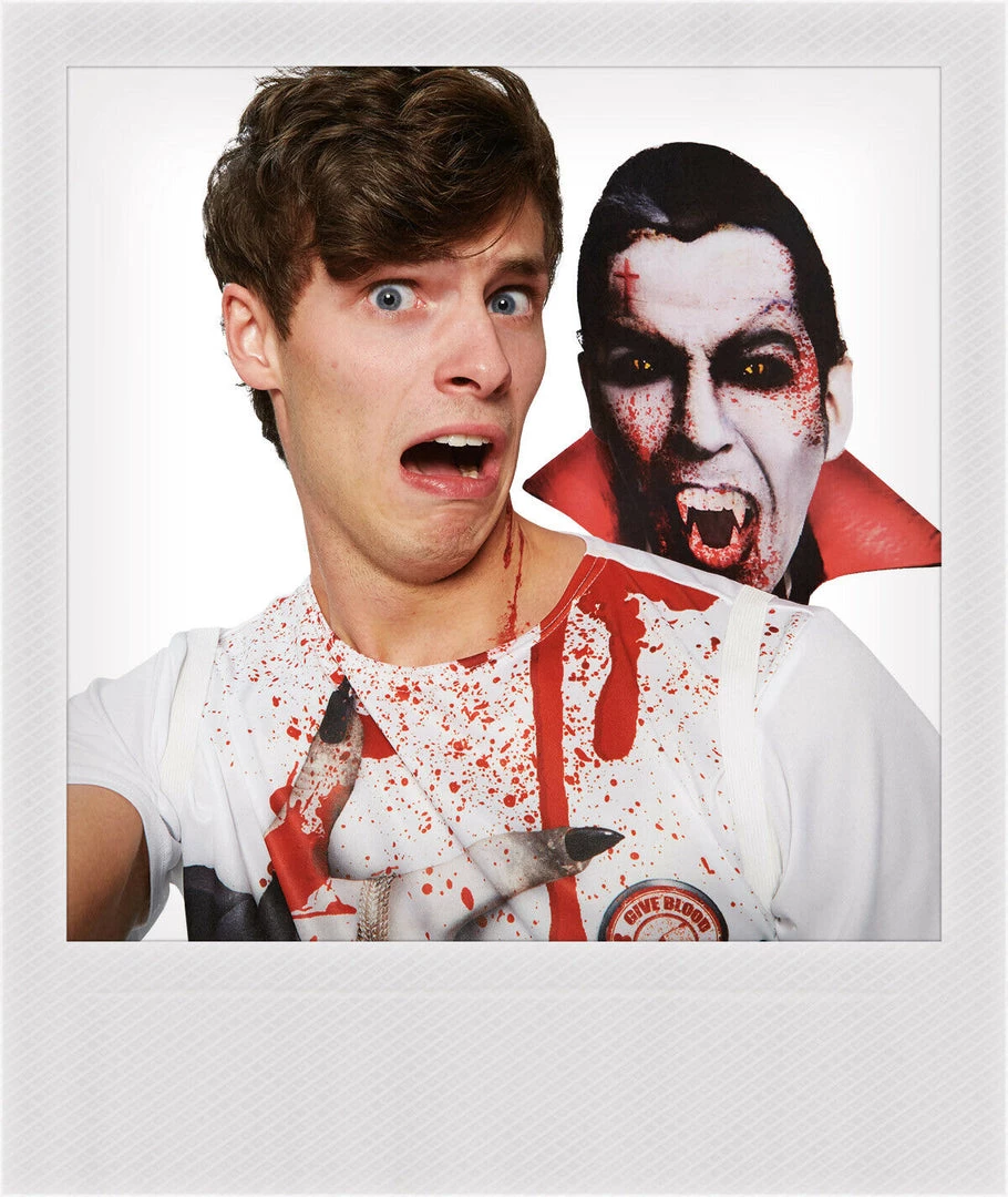 Rubie's Vampire Selfie Shocker Shirt Size Standard Mens Halloween Costume 2 Rubie's Vampire Selfie Shocker Shirt Size Standard Mens Halloween Costume