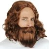 Tomfoolery Wigs Jesus Brown Wig And Beard Religious Christmas Costume Accessory