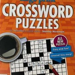 BW Large Print Crossword Puzzles Book 54 Puzzles To Solve Fun Games