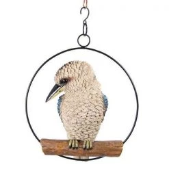 MALMAR 25cm Realistic Kookaburra Bird In Hanging Ring Australian Native Garden Ornament Home & Garden