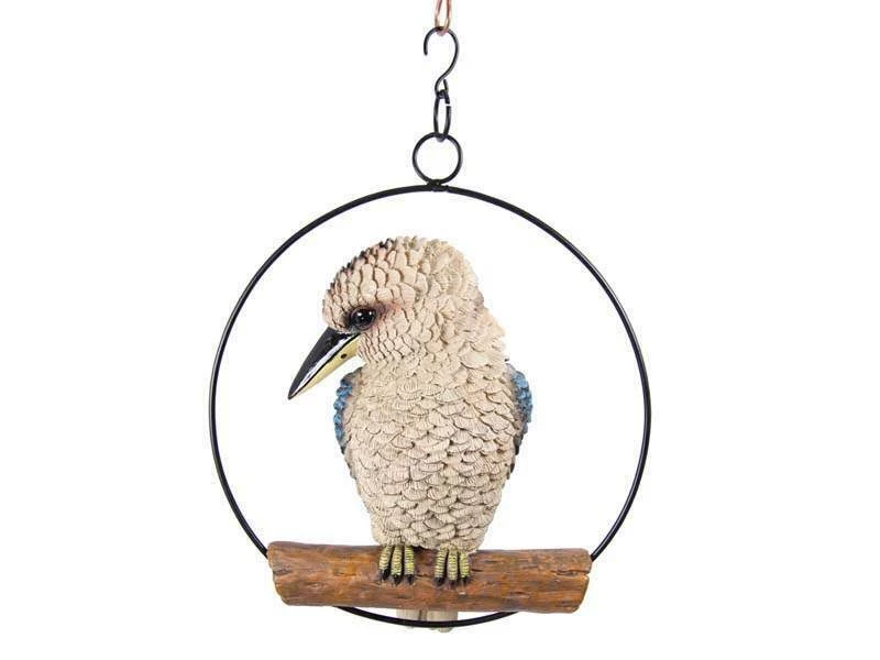 MALMAR 25cm Realistic Kookaburra Bird In Hanging Ring Australian Native Garden Ornament Home & Garden 1 MALMAR 25cm Realistic Kookaburra Bird In Hanging Ring Australian Native Garden Ornament Home & Garden