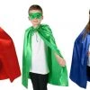Tomfoolery Super Hero Satin Cape With Eye Mask Boys Girls Book Week Costume Set