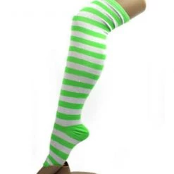 JD Party Over The Knee High Socks Striped Ladies Girls Women Cheerleader Pair Stripe Costume Accessories