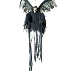 Tomfoolery Halloween Props/Decoration Small Flying Black Skull Stake Hanging Halloween Decoration Prop