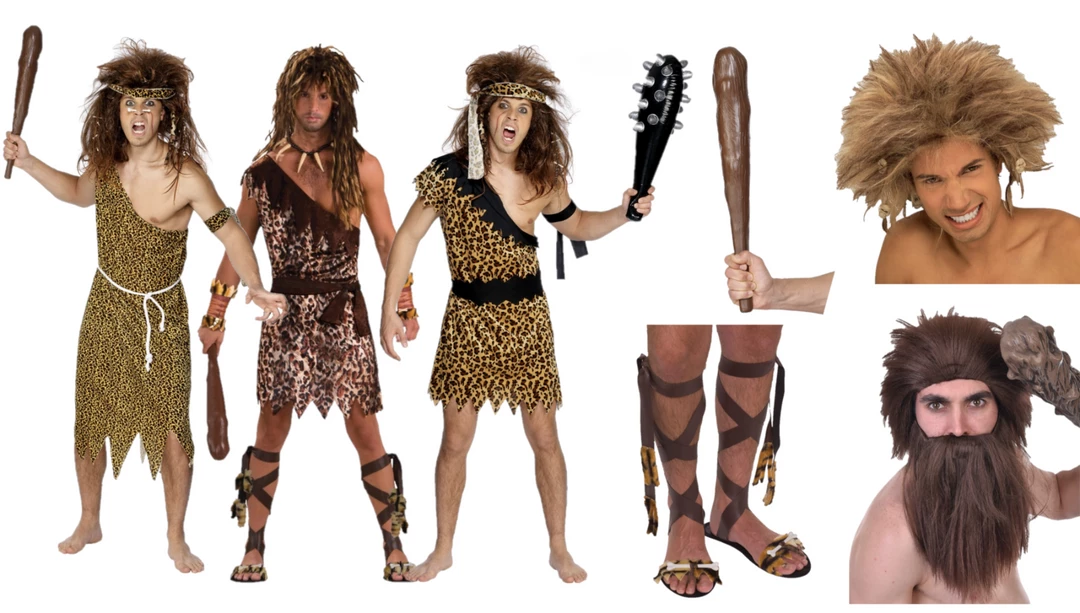 Rubies/Forum/Smiffys Costumes Caveman Leopard Print Club Sandals Wig Mens Costume 1 Rubies/Forum/Smiffys Costumes Caveman Leopard Print Club Sandals Wig Mens Costume