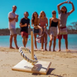 ABT Formular Sports 6 Quoits Set Rope Ring Toss / Wooden Base Kids Toys Sports Fun Home & Garden