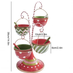 Christmas Baubles Balls 3 Tiered Cheese Platter Snack Server Candy Buffet Stand Christmas Decorations