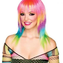 Rubie's Club Candy 80s Neon Rainbow Ladies Wig