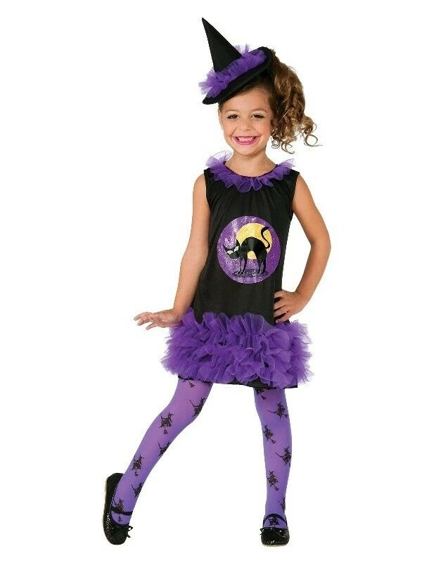 Rubie's Orange Purple Tutu Witch Book Week Halloween Girls Costume 3 Rubie's Orange Purple Tutu Witch Book Week Halloween Girls Costume